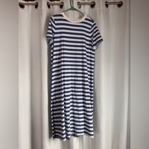 Old Navy Blue and White Striped Maxi Dress